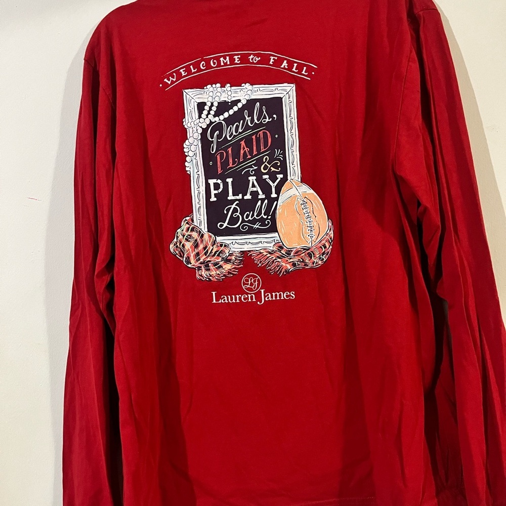 Lauren James Crimson Graphic Long Sleeve Tee